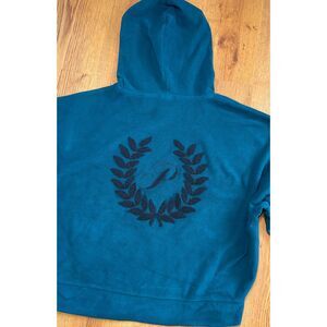 PINK by Victoria Secret Green Fleece Crop Hoodie Size Medium